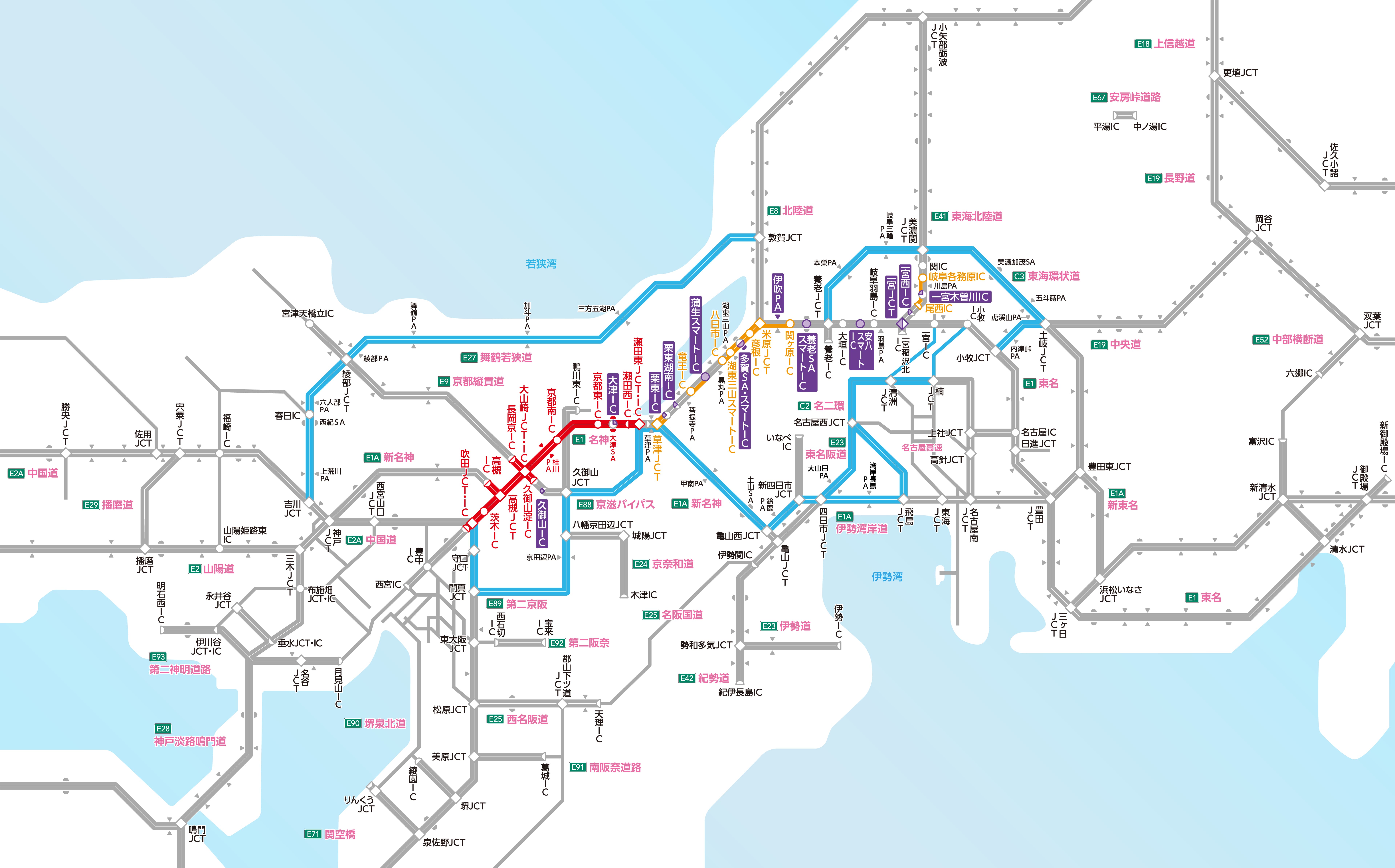 2026/8/22~9/12 名神集中工事の地図