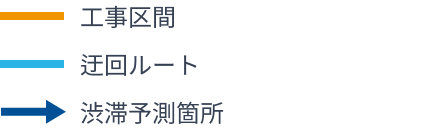 名神集中工事の地図の凡例