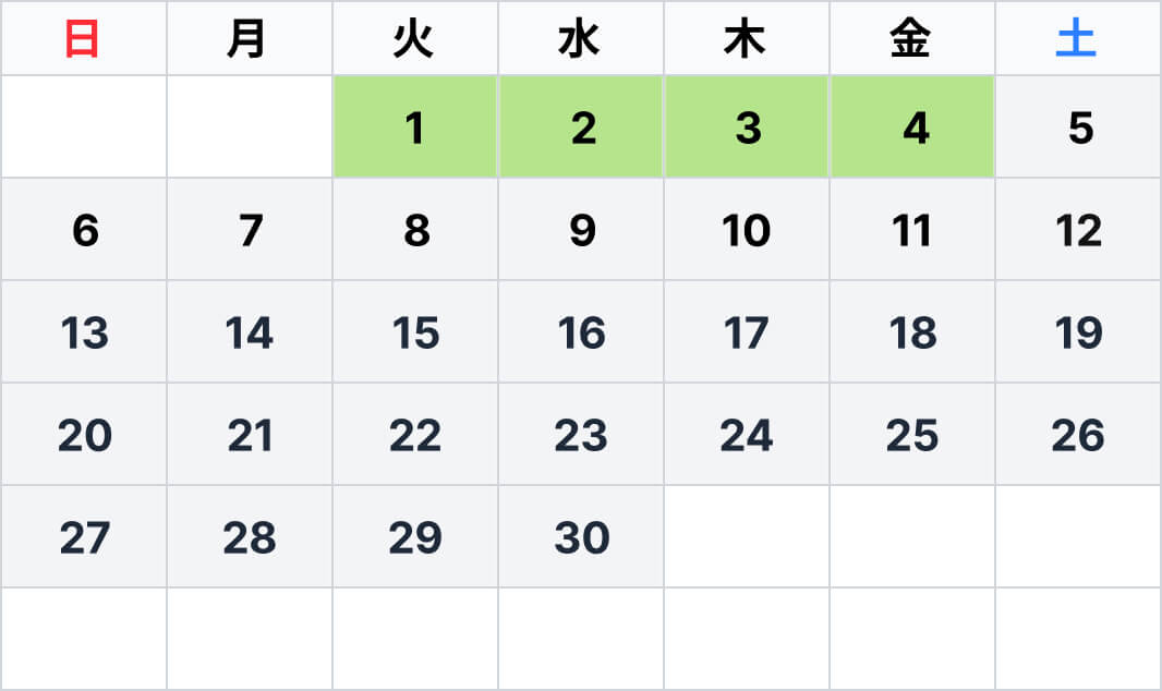 名神　上り線（東京方面） 草津JCT付近を先頭の2026年9月 平均的な予測最大渋滞長カレンダー