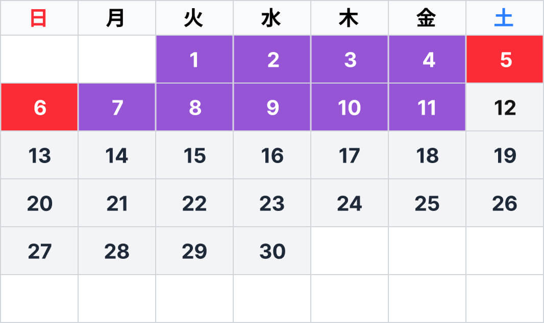 名神　上り線（東京方面）彦根トンネル、彦根IC付近を先頭の2026年9月 平均的な予測最大渋滞長カレンダー